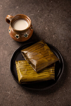 Prehispanic dish typical of Mexico and some Latin American countries. Corn dough wrapped in banana leaves. The tamales are steamed.