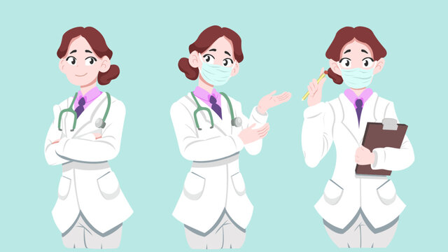 doctor in various poses