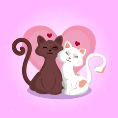lovely cats vector illustration