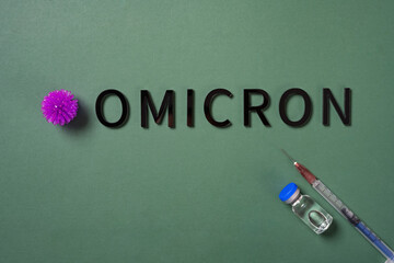 Omicron and vaccine and syringe