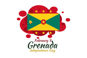 February 7, Grenada Independence Day Vector Illustration. Suitable for greeting card, poster and banner. 