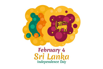 February 4, Independence day of Sri Lanka vector illustration. Suitable for greeting card, poster and banner.