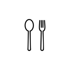 spoon and fork icon. restaurant sign and symbol