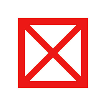 Close Button. Red Vector Icon With Cross Mark.