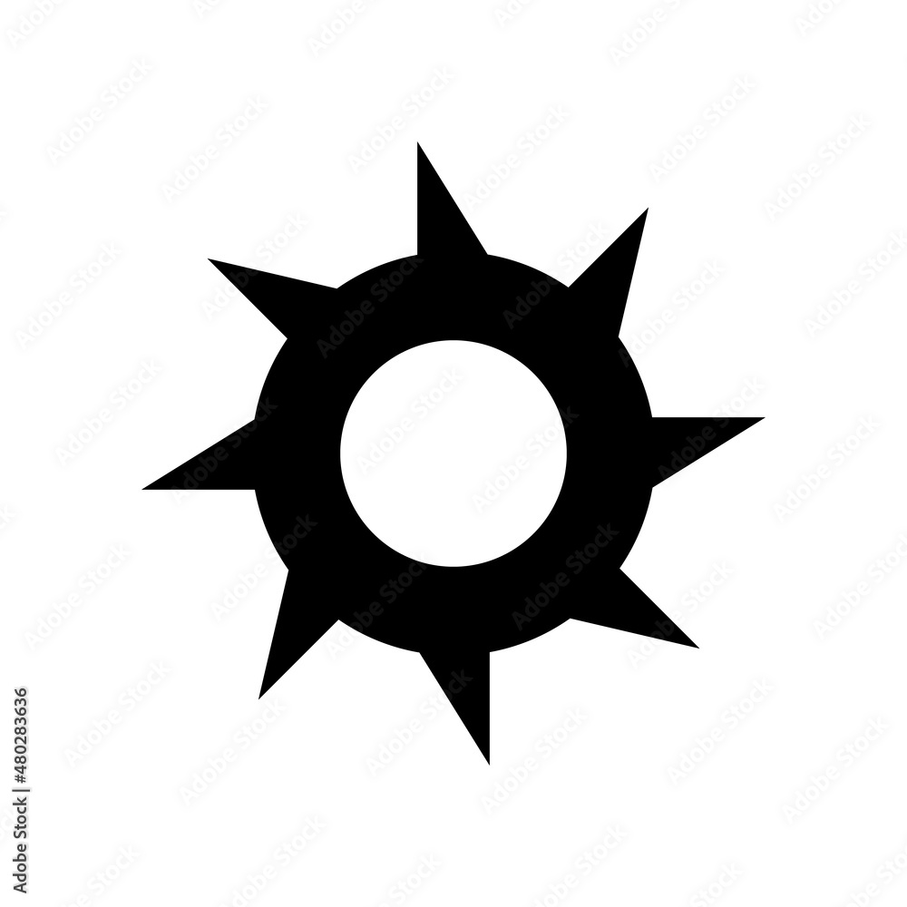 Poster silhouette of a sharp gear. vector.