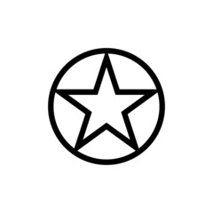 Star icon in a round circle. Vector.