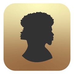 head silhouette black woman and man