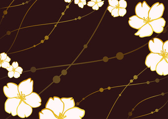 金色の桜の花の背景素材