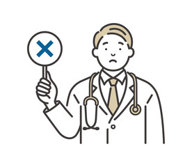 回答札を持つ男性医師