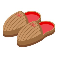 Father slippers icon isometric vector. Shoe cute. Safe family