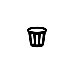 trash bin icon illustration design, flat trash can symbol template vector