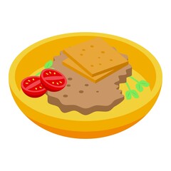German breakfast food icon isometric vector. Cuisine dish. Dinner top