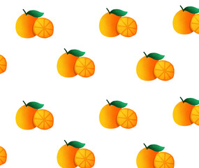 orange fruit illustration pattern on a white background. an element decoration for fresh and healthy theme design.