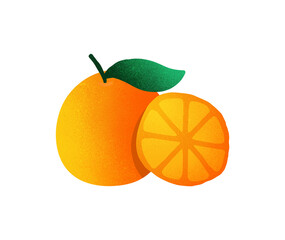 orange fruit. fruit in a simple illustration with gradient colors isolated on a white background. an element decoration for fresh and healthy theme design.