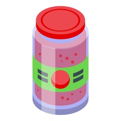 Tomato jar icon isometric vector. Sauce glass. Food ketchup