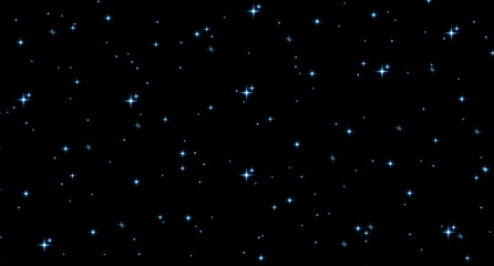 Blue night starry background. Vector horizontal design template. Dark night star background. Vector illustration
