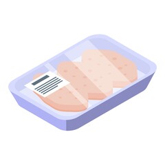 Freeze cutlet icon isometric vector. Pork tonkatsu. Curry dish