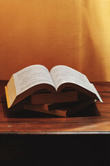 Libros amontonados