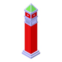 Gondola pillar icon isometric vector. Venice boat. Italy man