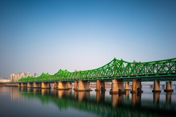Hangang Railway bridge over the Han River, Seoul, South Korea.