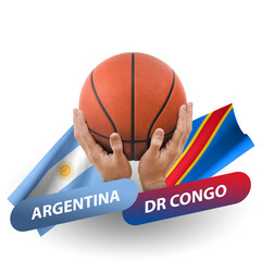 Basketball competition match, national teams argentina vs dr congo