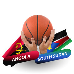 Basketball competition match, national teams angola vs south sudan