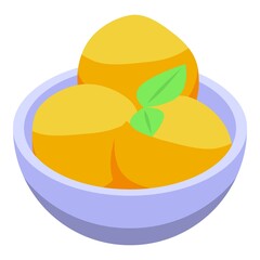 Orange sundae icon isometric vector. Sweet vanilla. Cup dessert