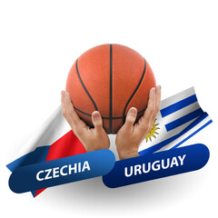 Basketball competition match, national teams czechia vs uruguay