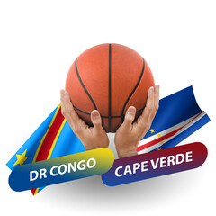 Basketball competition match, national teams dr congo vs cape verde