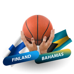 Basketball competition match, national teams finland vs bahamas