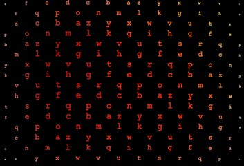 Dark red, yellow vector template with isolated letters.