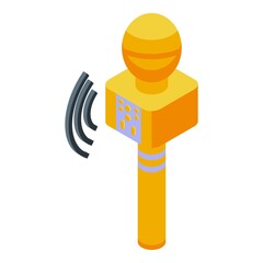 Kids party microphone icon isometric vector. Happy birthday. Child sweet