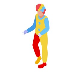 Kids party clown icon isometric vector. Cute fun. Sweet boy