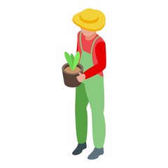 Gardener job icon isometric vector. Seek work. Contract agency