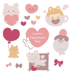 Happy Valentine animals