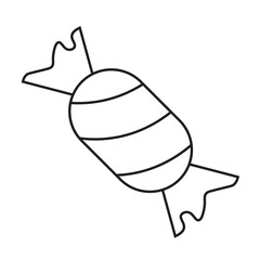 Candy icon. Sugar food. Striped sign. Flat element. Outline symbol. Simple design.Vector illustration. Stock image. 