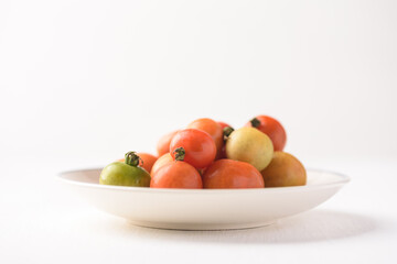 Fresh tomato on white background. Organic vegetable from Thai farmer in local market
