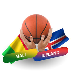 Basketball competition match, national teams mali vs iceland