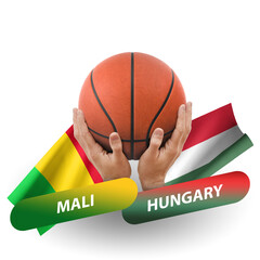 Basketball competition match, national teams mali vs hungary