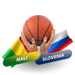 Basketball competition match, national teams mali vs slovenia