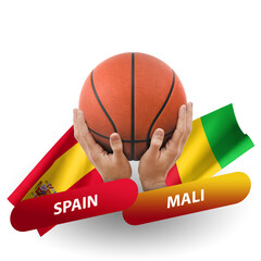 Basketball competition match, national teams spain vs mali
