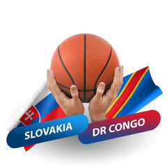 Basketball competition match, national teams slovakia vs dr congo