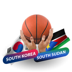 Basketball competition match, national teams south korea vs south sudan