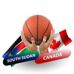 Basketball competition match, national teams south sudan vs canada