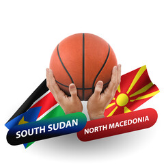 Basketball competition match, national teams south sudan vs north macedonia