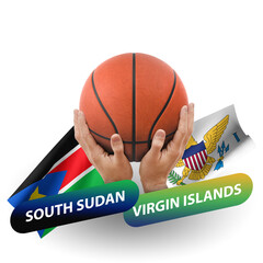 Basketball competition match, national teams south sudan vs virgin islands