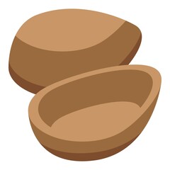Cocoa gift egg icon isometric vector. Chocolate candy. Kinder half