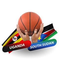 Basketball competition match, national teams uganda vs south sudan