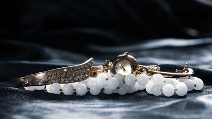 Ladies Gold Watch and other items