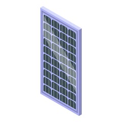City solar panel icon isometric vector. Energy cell. System sun
